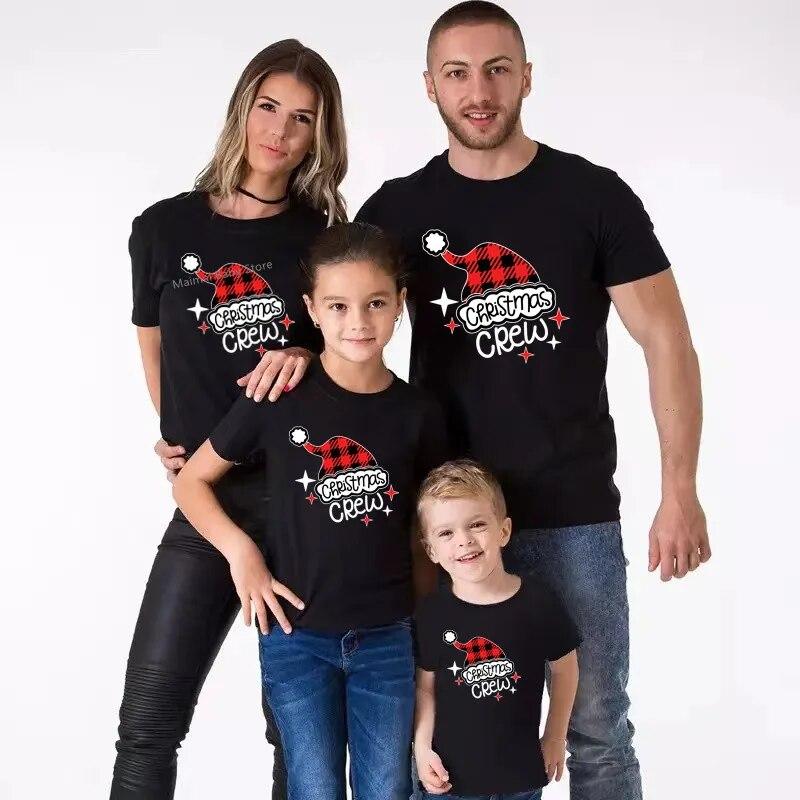 Koszulki damskie Nowe koszulki świąteczne z nadrukiem dla rodziny Koszulki bawełniane dla taty i mamy Koszulki dziecięce Body dla niemowląt Rodzinny wygląd Koszulki świąteczne Koszulki Stroje