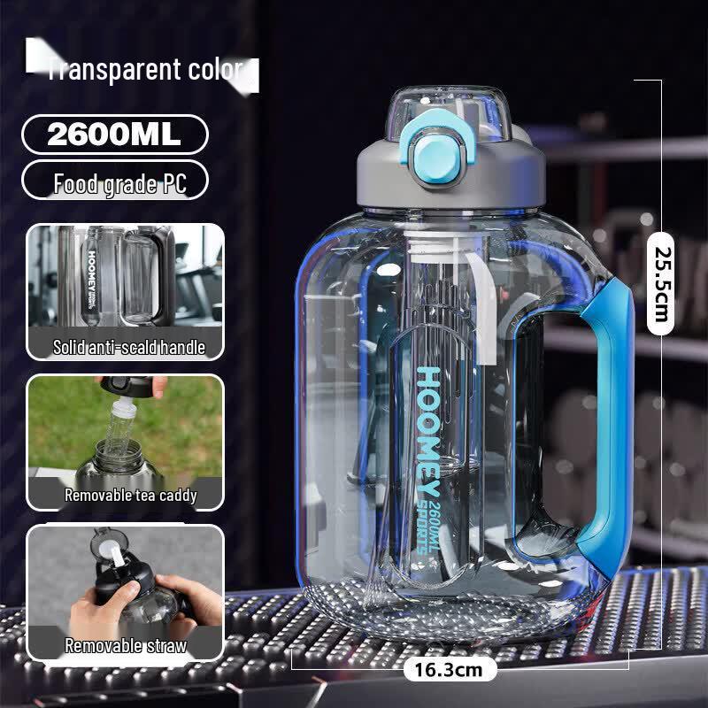 Large Capacity Sports Water Bottle with Straw