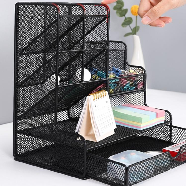Großer Stiftebecher mit Schublade Multifunktionaler Stiftehalter Büro Schreibtisch Stifteorganizer für Stifte Bleistifte Marker