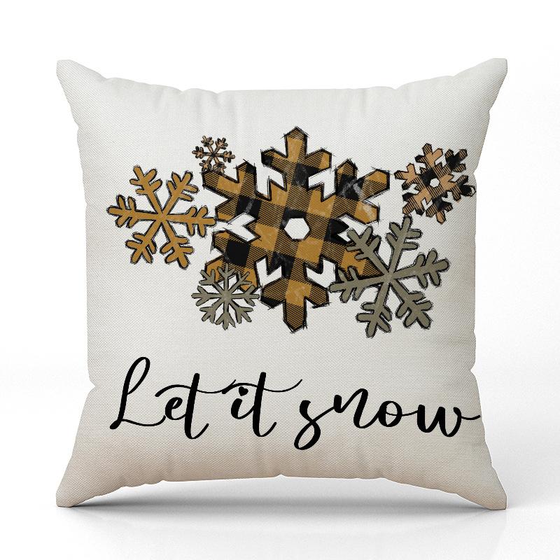 New Snowflake Christmas Tree Pillowcase Line Print Pillowcase Festive Room Sofa Decoration Cushion Cover