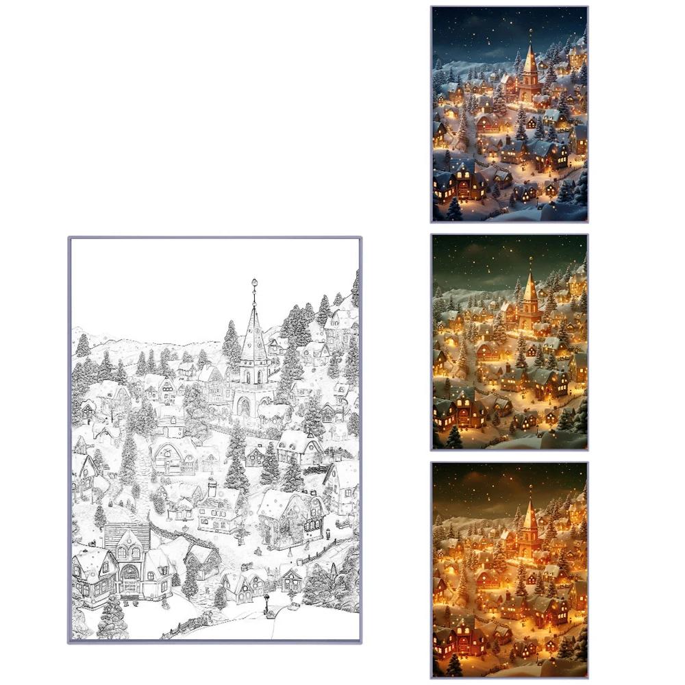 USB Dimming Romantic Home Anime LED Beautiful City Night View Light Painting Lamp HD Picture Narrow Bezel Home Decor Lighting