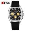 European Wine Barrel Style Men's Waterproof Roman Numeral Chronograph Quartz Watch with Calendar