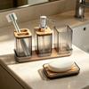 5pcs/set Non Slip Countertop Hands Soap Bottle Toothbrush Holder Bathroom Organizer Set  for Hotel