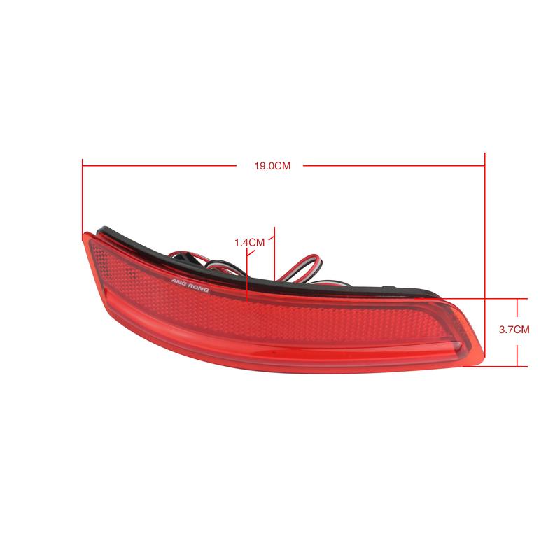 ANGRONG 2x LED Rear Bumper Reflector Signal Tail Stop Brake Light Lamps Red For Lexus GS250 ES350 Toyota Corolla