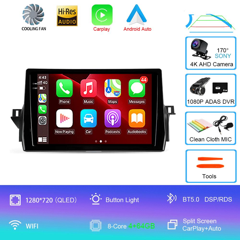 Car Radio Android 14 Carplay Auto For Toyota Camry VIII 8 XV70 2020-2021 Multimedia Video Player Navigation GPS Stereo Head Unit
