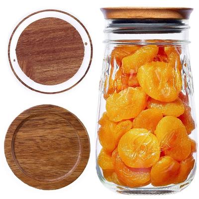 2PCS Brown Reusable Canning Cap 85mm 70mm Bottle Sealing Cap Reusable Wood Lids  Kitchen