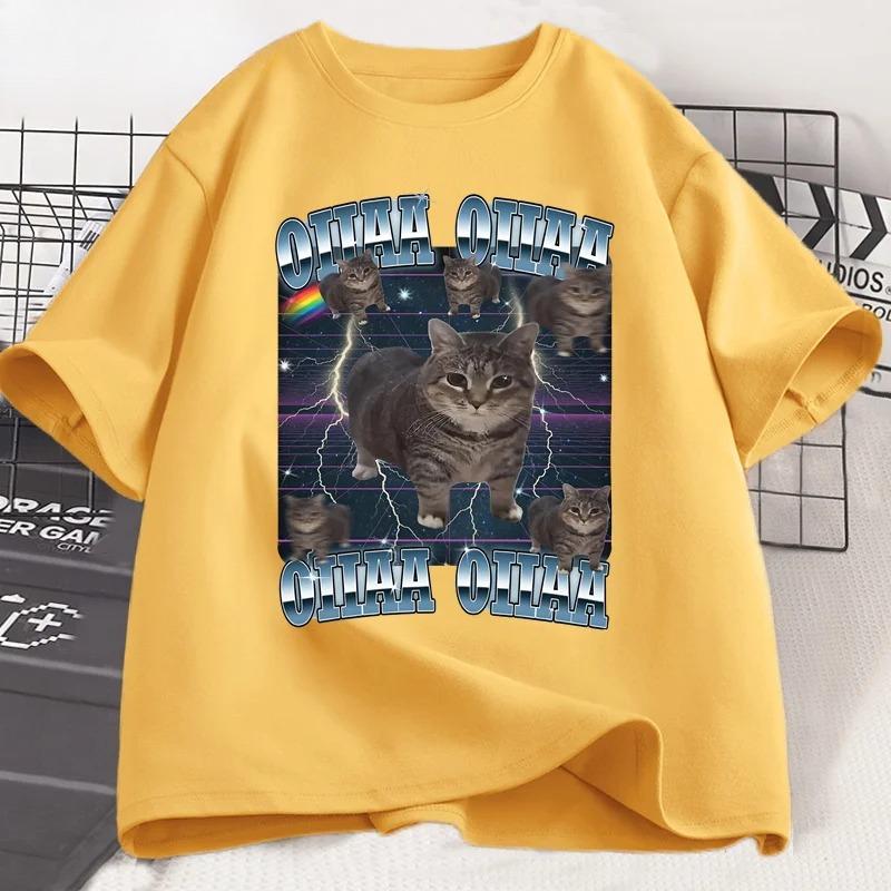 

Забавные вирусные футболки с графикой кота Ойи для женщин, глупая футболка с котами, футболка Oiiaa Oiiaa Cat, футболка с сошедшим с ума котом, одежда Харадзюку 4XL