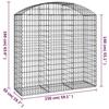 VidaXL Panier de Gabions Arqué Cage à Gabion Mur de Gabion Panier à Pierre Gabion pour Pierre Jardin Patio Extérieur 153457