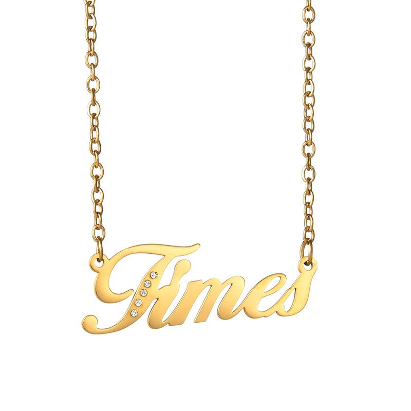 Custom Engraved English Name Necklace - Stainless Steel Pendant Clavicle Chain Jewelry
