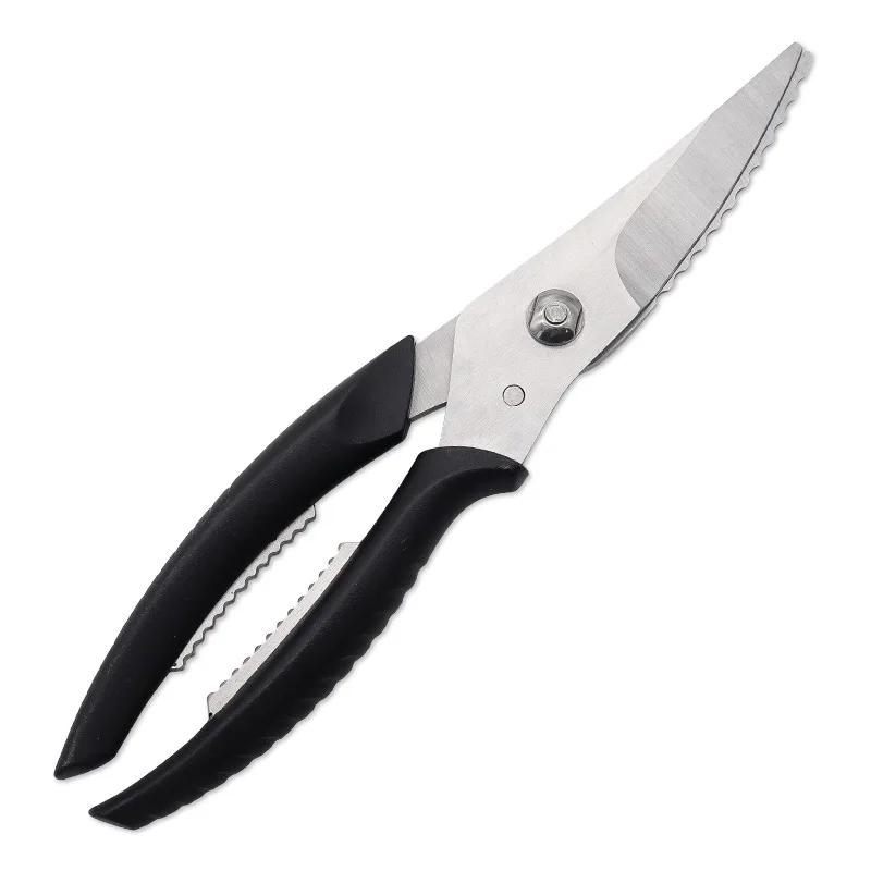 3mm Thick Stainless Steel Chicken Bone Scissors ABS Comfort Handle Kitchen Shear With Fish Scaler Hand Tools For Home