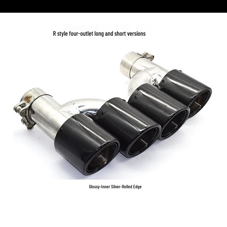 Carbon Fiber Scorpion AK Exhaust Tailpipes: Y-Type/R-Type, 1/2/4 Outlets, Red & Black Tips for Car Modification