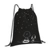 MINIER Snoopy Gym Large Capacity Drawstring Gym Exercise Multifunctional Drawstring 42cm Long x 36cm Wide Sack, Backpack, Lightweight, Waterproof,