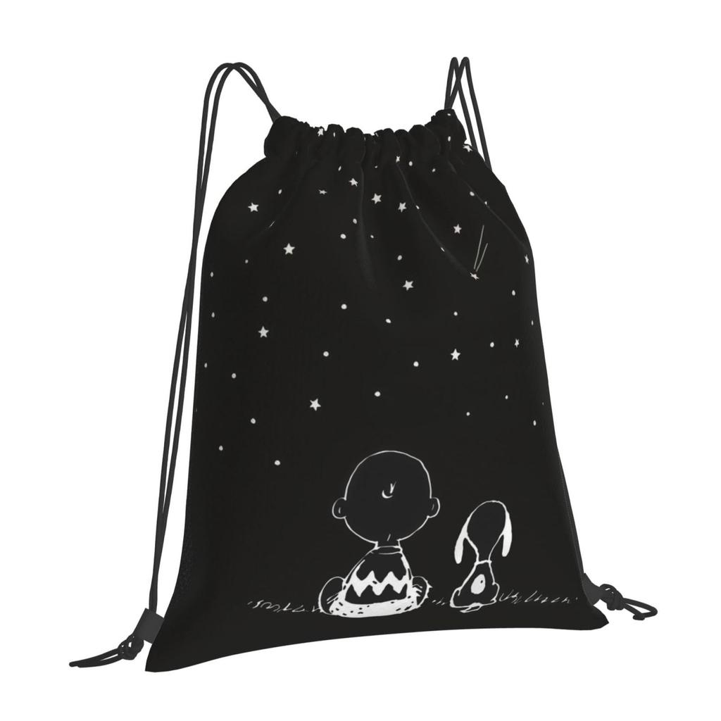 MINIER Snoopy Gym Large Capacity Drawstring Gym Exercise Multifunctional Drawstring 42cm Long x 36cm Wide Sack, Backpack, Lightweight, Waterproof,