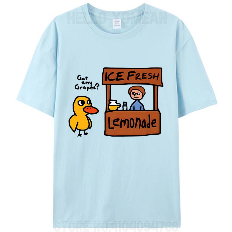 Ice Fresh Lemonade Got Any Grapes Duck Funny Saying Meme Vintage Men's T-Shirt Cotton Tee Tops