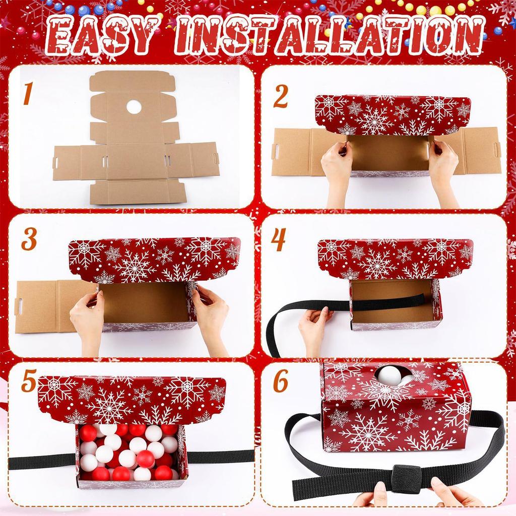 1 Set Family Party Game Shake Ball Box with 20 balls, 1 box and 1 belt, Party Swing Game Christmas Thanksgiving Halloween Gifts