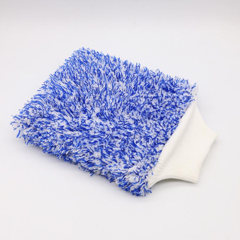 Car Wash Glove Double-sided Coral Fleece Large Thickened Plush Car Wash Gloves Microfiber Absorbent Gloves Cleaning Tool