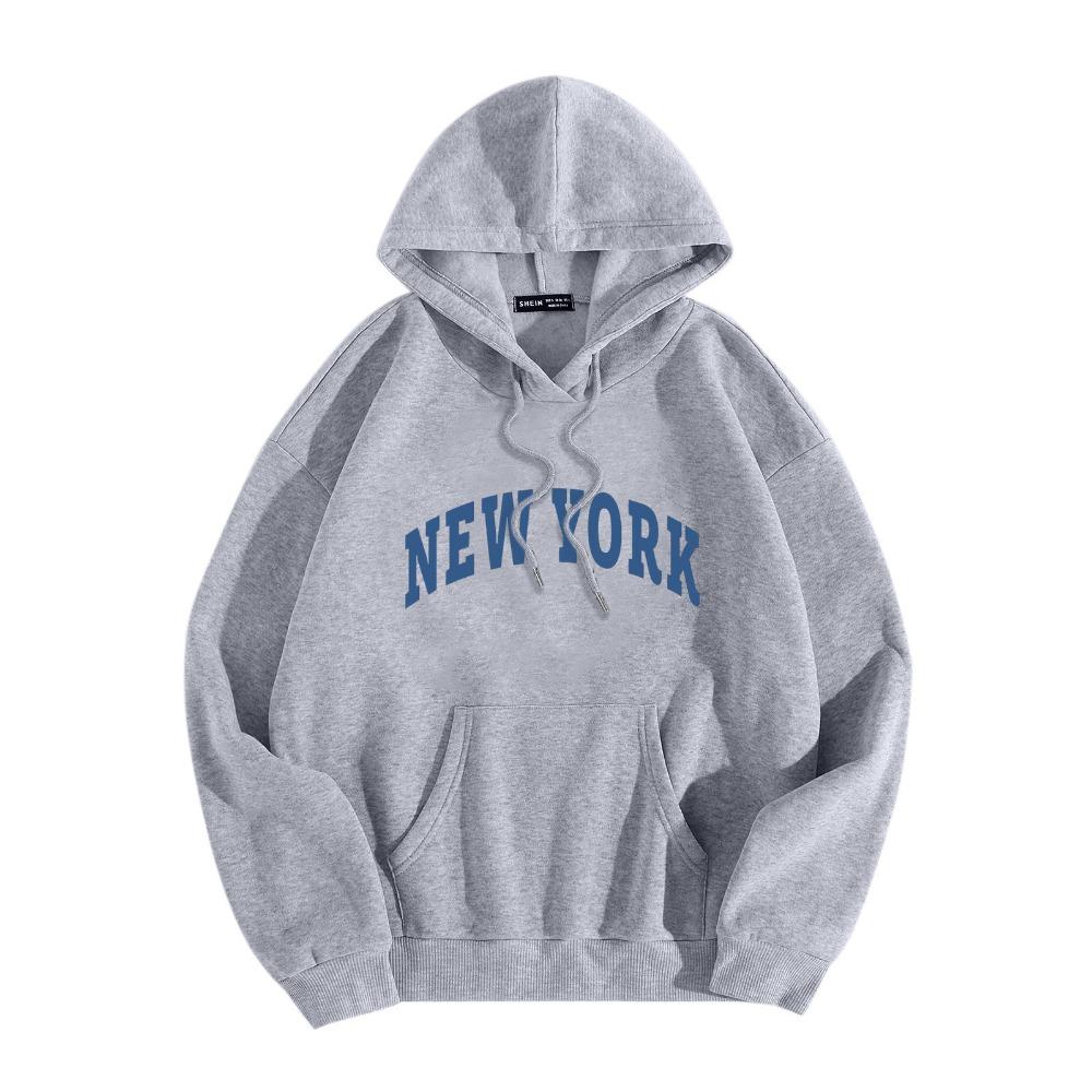 Herren Hoodies mit Stadtmotiv New York USA Mode Sweatshirts mit Buchstabendruck Lockere, lässige Harajuku-Kapuzenpullover Sportbekleidung