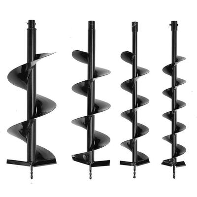 Schwarz 120/150/200/250mm 80cm Einzelblatt Erdbohrer Bohrer Gartenpflanzung Erde Benzin Pfostenlochbohrer Elektrowerkzeugzubehör