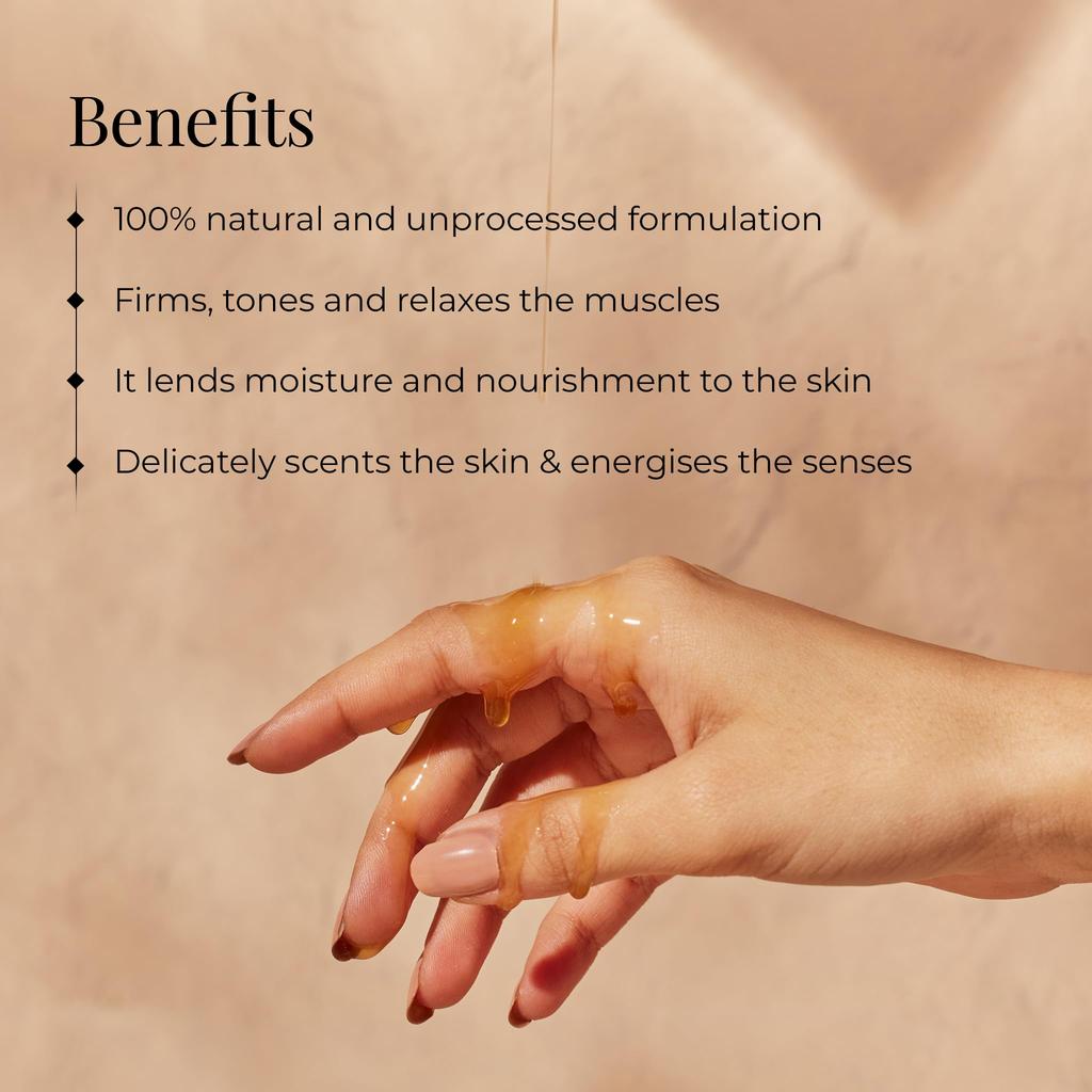 Forest Essentials Body Massage Oil Rose & Oudh | Ayurvedic Relaxing & Harmonizing Oil | Deep Nourishment for Skin