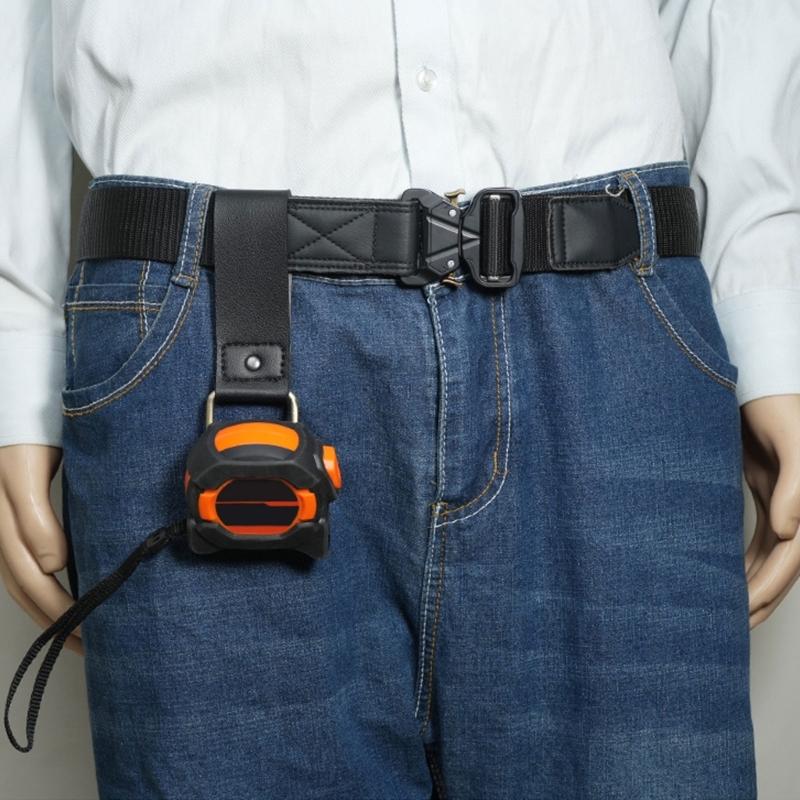 Lightweight Leather Tool Pouch With Reinforced Stitching Rivets For Securing Tape Measures Keys Accessories