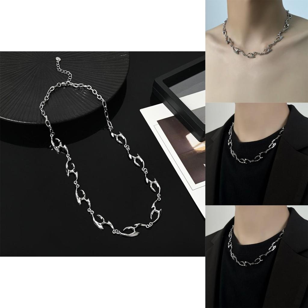 Trendy Wavy Design Zinc Alloy Necklace Stylish Hip Hop Fashion Jewelry Accessory For All
