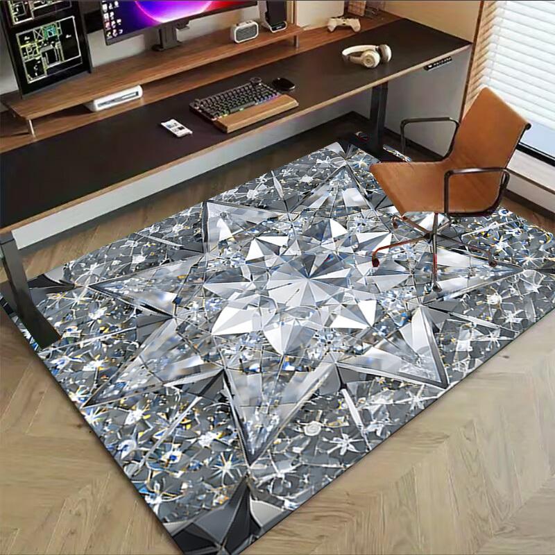 1 szt. Kryształowe Diamenty Bardzo Duży Antypoślizgowy Dywanik Podłogowy, Biuro, Rodzina, Sypialnia Duży Dywan Obszarowy Dywany Wewnętrzne, Żywe Kolory