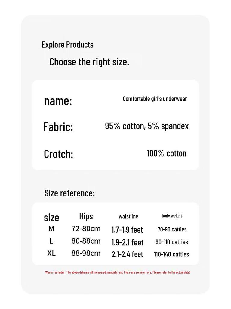 Women's Pure Cotton Antibacterial Seamless Underwear 4-Pack