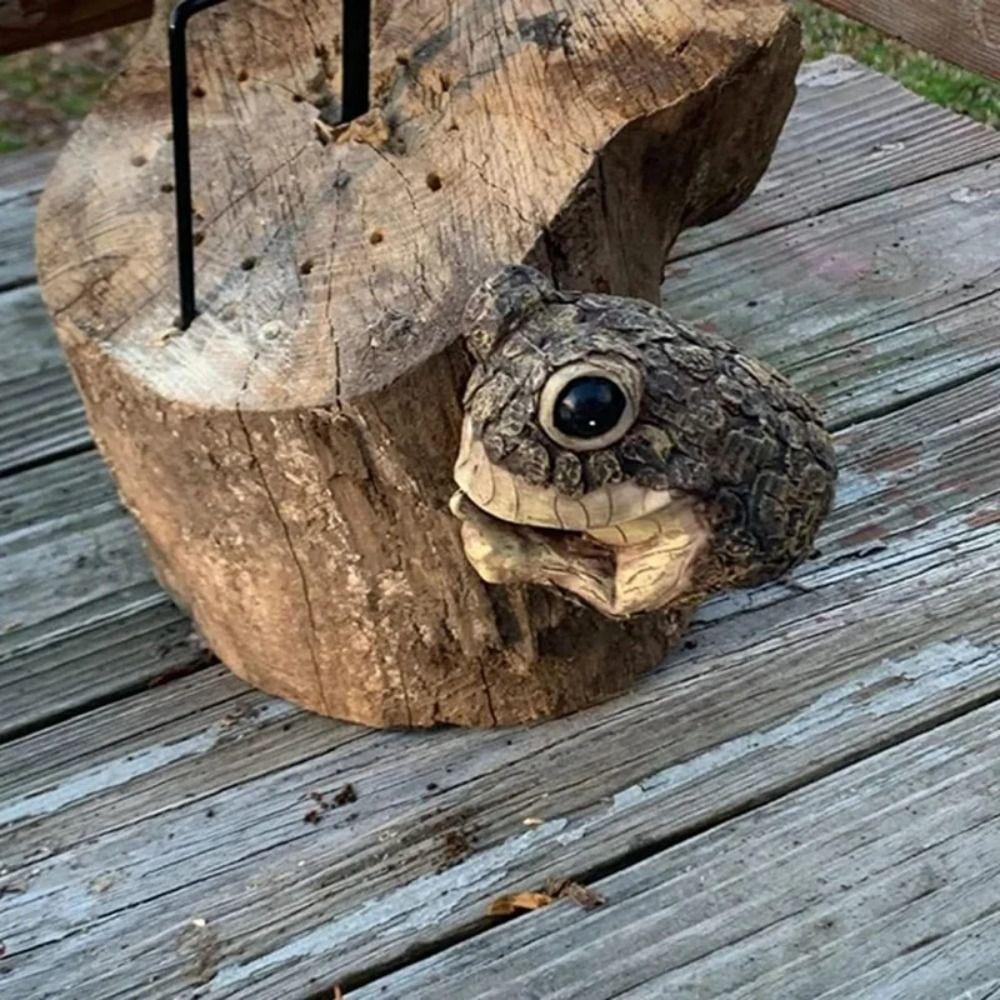 Creative Frogs Tree Peeker Sculpture Resin Simulated Animal Garden Statues  Backyard Yard