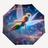 Tinker bell Themed Travel Umbrella-8 Ribs Automatic Opening and Closing, Portable Folding Design, Compact and Stylish Umbrella