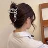 Bun cliphair clipofficesimplehair accessoryhair holderpopularKorean stylestylishgiftfor ladieslarge sizeofficehair ornamentclip (silver ribbon design)