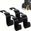 4 Universal Storage Hooks for Automobiles - Easy To Install S-shaped Headrest Hooks Suitable for Handbags and Wallets