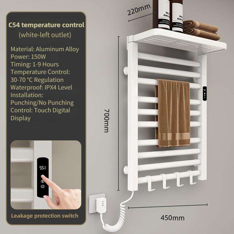 Household Intelligent Constant Temperature Drying Bathroom Towel Bar Touch Control Storage Rack Electric Towel Rack