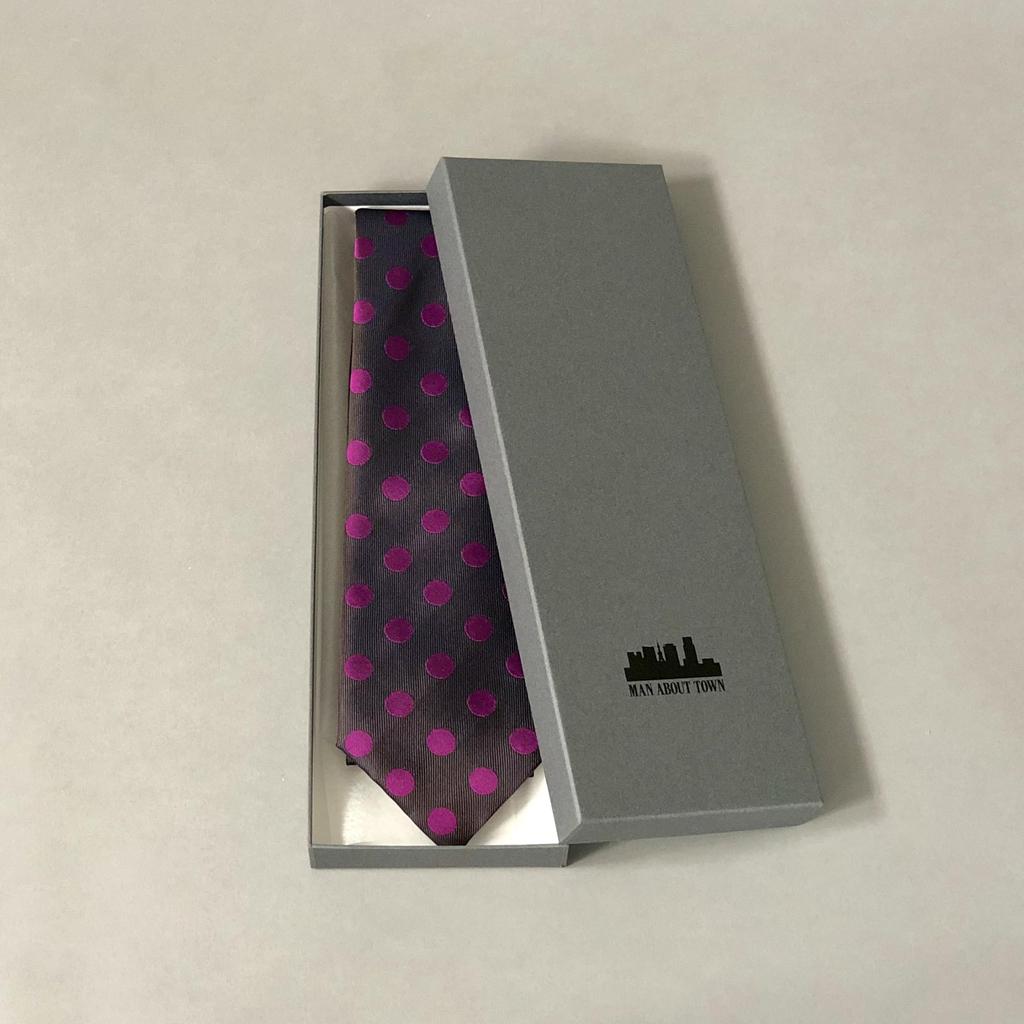 MAN ABOUT TOWN Washable Necktie in Premium Kyoto Brand Washable [Made Japan] Nishijin-ori (Komon C-Brown)