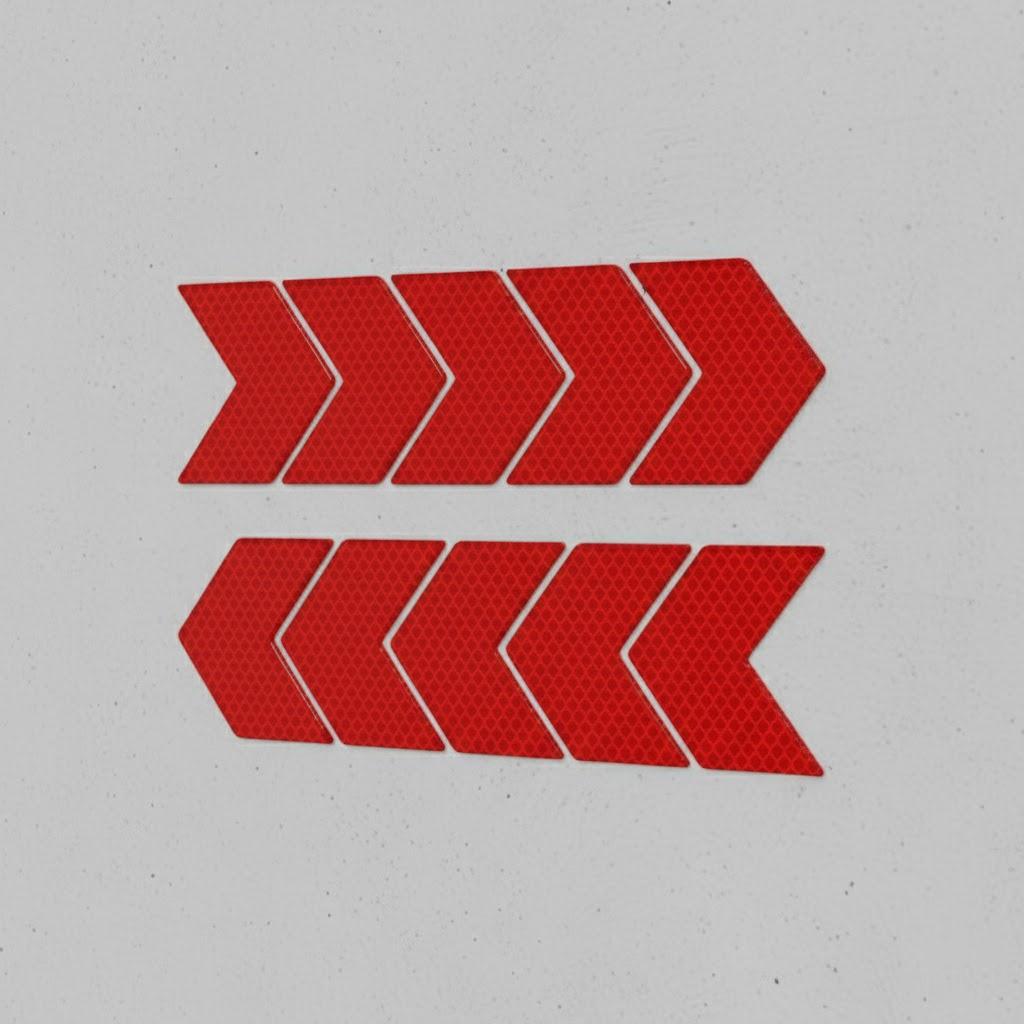 

10PCS Car Reflective Arrow Sign Tape Safety Stickers for Bumper Trunk Visible Hazard Warning Car Styling Accessories
