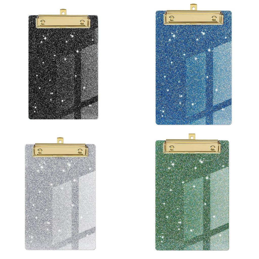 Sparkle Acrylic File Folder Clips With Metal Pressure Clamp For Office And Gift Use