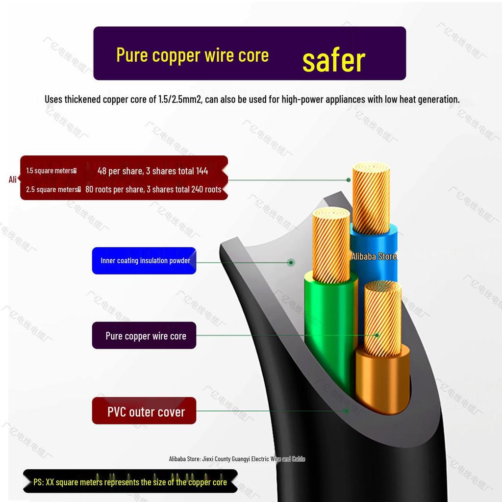 C14 To C19 Power Cord Extension, PDU/UPS Server Cable, IEC Connector, 1.5/2.5 Sq.
