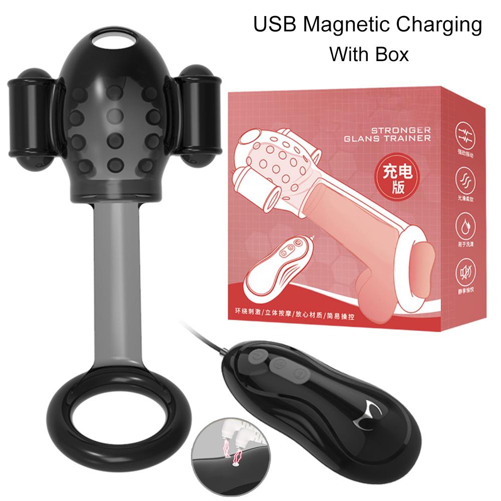 12 Speed Vibration Male Vibrators Masturbator Delay Ejaculation Powerful Glans Trainer Penis Massager Stimulator Sex Toy for Men
