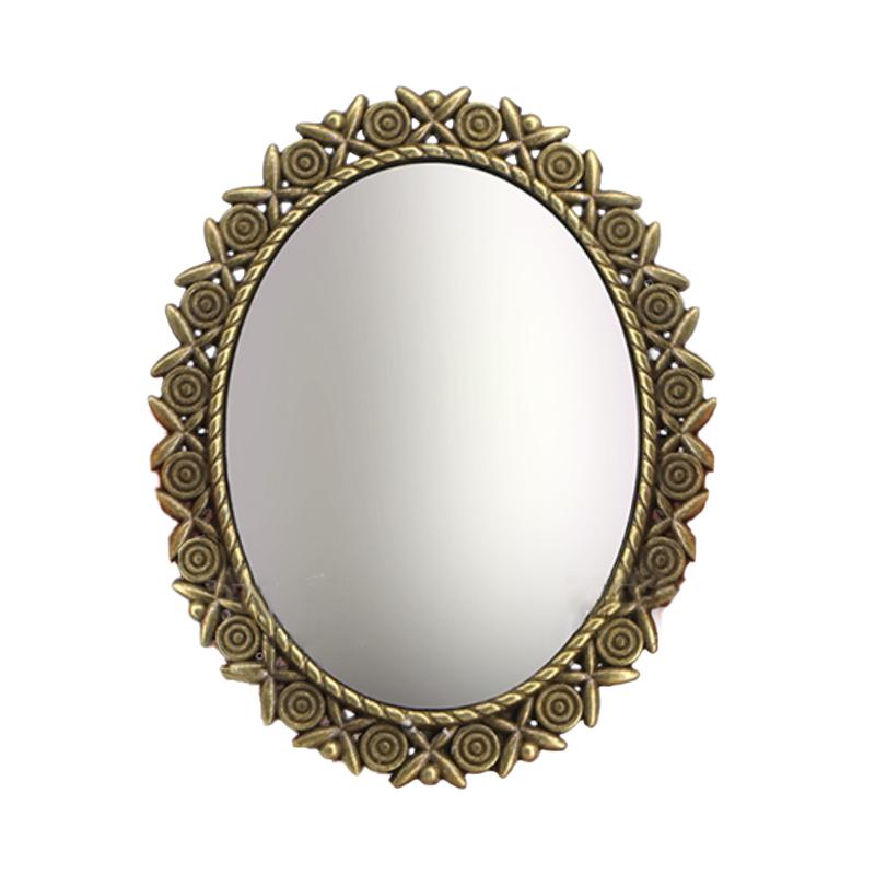 [JN]1/12 Dollhouse Vintage Rose Mirror Wall Frame Furniture Micro Scene Decoration Photo Prop