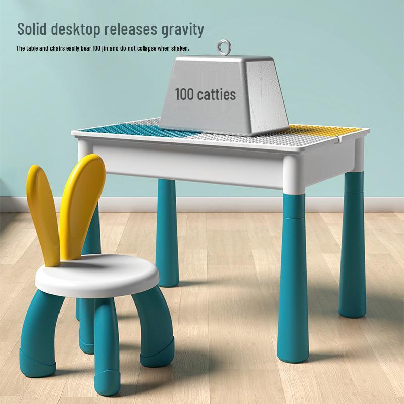 Multifunctional Large Particle Building Block Table for Kids: Educational Toy for Boys, Girls, and Babies