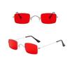 Square Womens Sunglasses Alloy Metal Small Frame Clear Single Bridge Men's Sun Glasses Vintage Chic Female Shades Red Yellow
