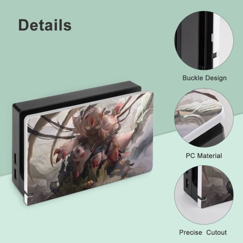 Made In Abyss Faputa Switch Dock Cover, Switch Base Protective Shell, Stylish, Slim, Lightweight Protective Case for Switch Dock, Console Storage, Eas