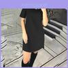 Elegant Women's Short Sleeve Casual O-neck Loose Mini Slim Solid Beach Dresses For Effortless Style