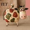Charming Wildlife Collectibles Creative Cow Sculpture with Bird, Resin Animal Figurine, Pastoral Statue, Rustic Whimsical Home Accents Artistic
