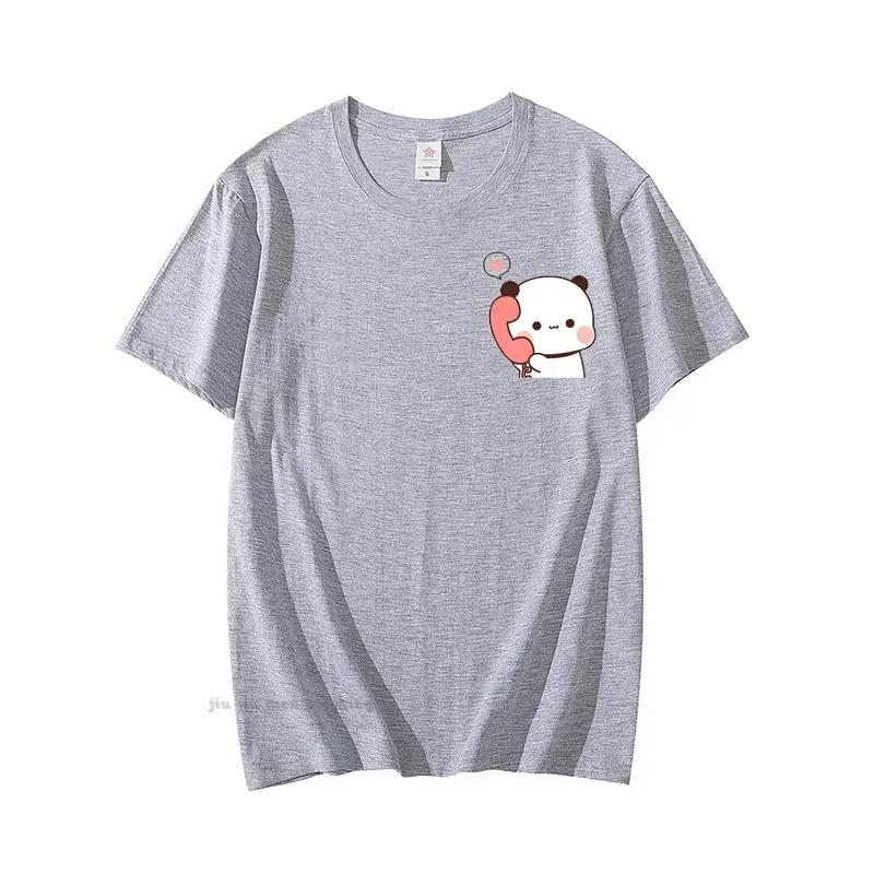 Dudu volá svému Bubu Tričko Ženy Muži Pár Vtipná trička Roztomilý Panda Medvěd bavlněná trička Léto Pánské T Oblečení