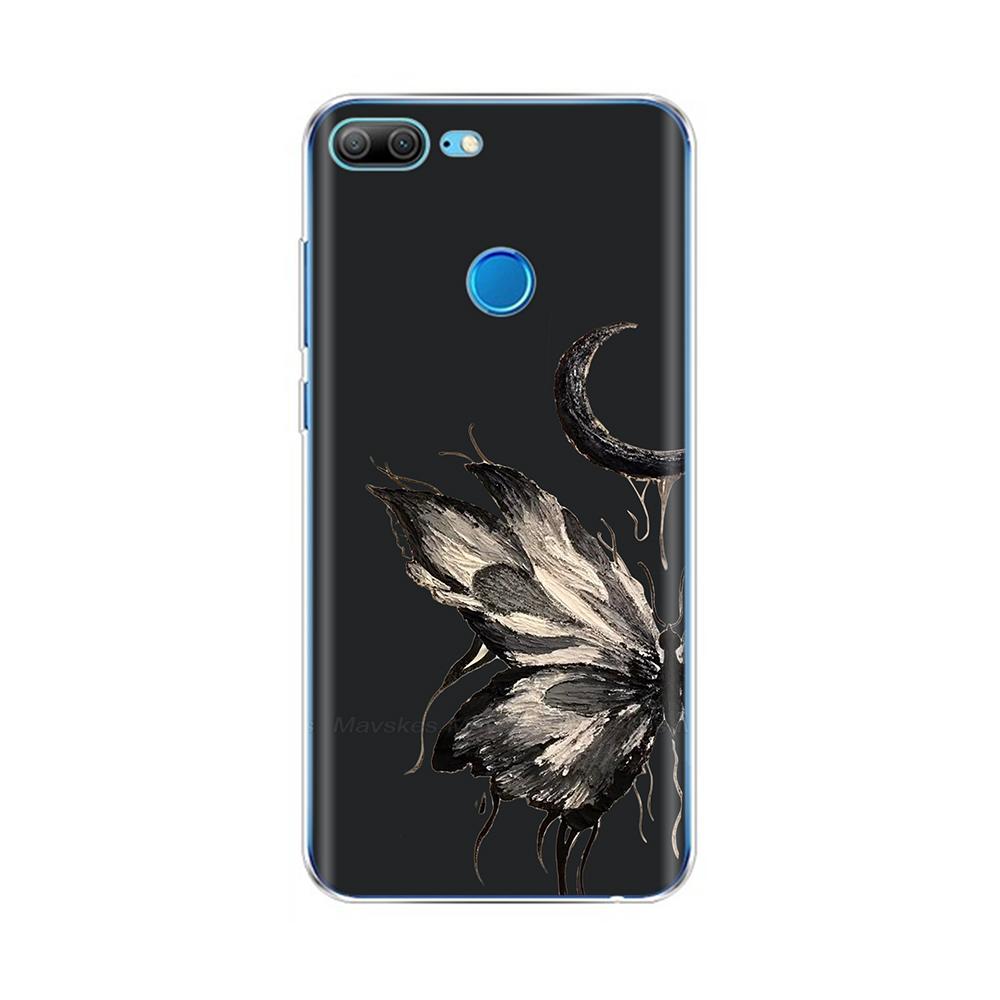 Phone Case For Honor 9 Lite Back Cover for Huawei Honor 9 Lite Cases Transparent Silicon TPU Protective Cats Flower Print Covers