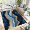 3D Blue Geode Print Green White Waves Floor Mat Carpets for Dining Room Washable Non Slip Rug Bedroom Living Room Floor Decor