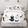 Animal Kitty King Queen Duvet Cover Lovely Pet Cat Bedding Set Cartoon Quilt Cover 2/3pcs Colorful Polyester Comforter Cover