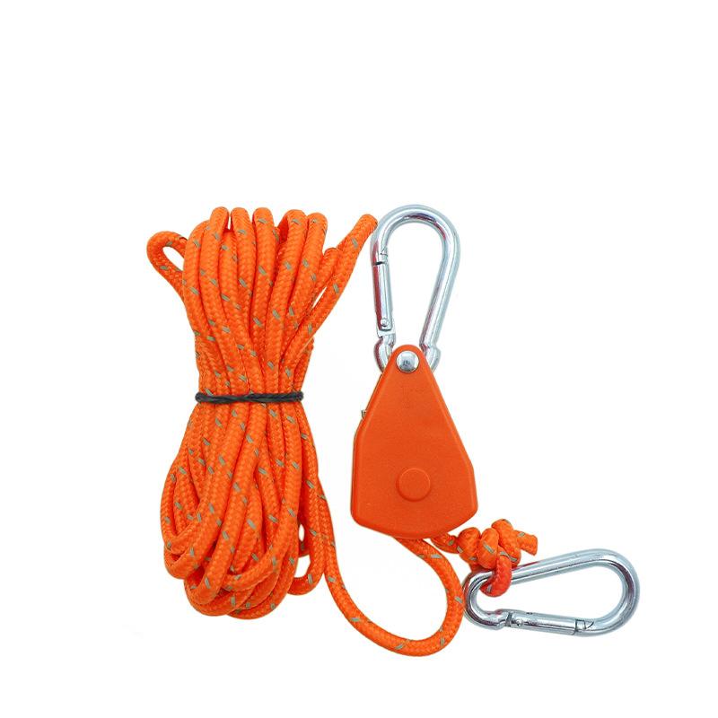 1Pc Camping Tent Rope Fastener Wind Rope Buckle Pulley Ratchet Clothes Hanger Awning Rope Hook Outdoor Pulley Adjuster Tent Fixer