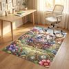 Easter Bunny Theme Crystal Velvet Rug Personalized Custom Name Text Soft Floor Mat Home Decor