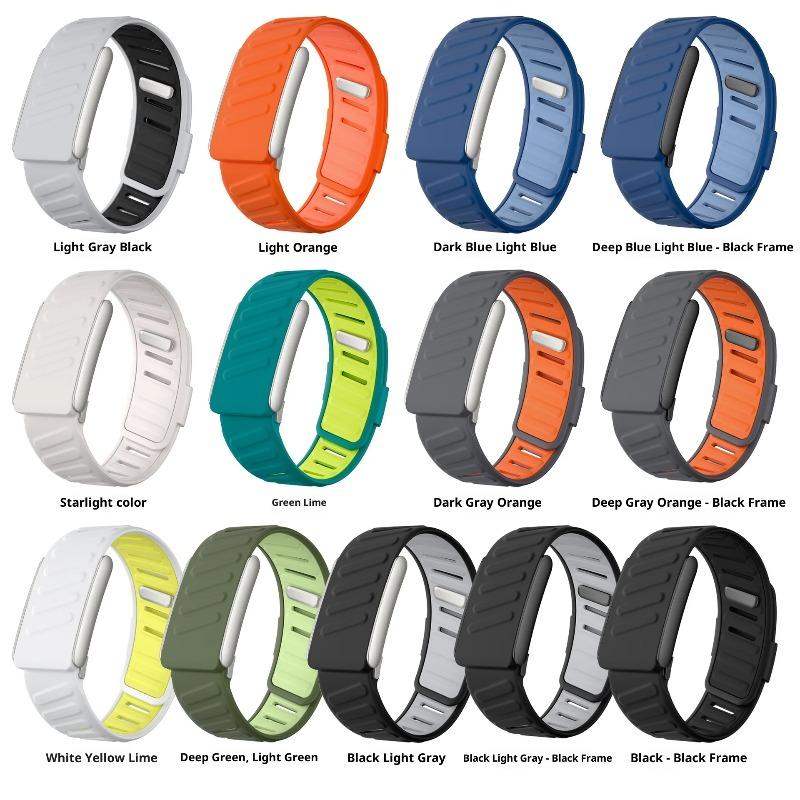 Waterproof Sports Silicone Strap for Whoop 5.0 Two-tone Replacement Wristband  with Snap Button Buckle